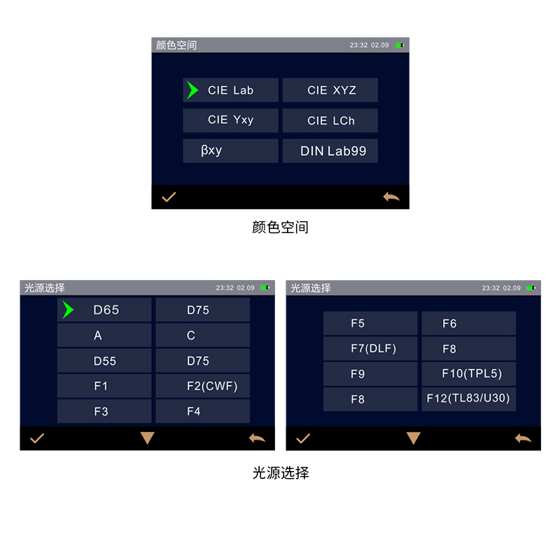 多種顏色測(cè)量空間，多種觀測(cè)光源